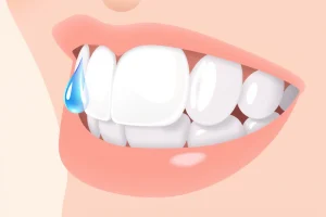 A close-up illustration of healthy human teeth with smooth enamel, showing no signs of wear or sensitivity, set against a soft neutral background. Include subtle visual cues like a gentle protective layer over the teeth and a droplet of water nearby to imply comfort and care, all in a clean, calming aesthetic.